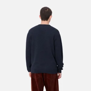 New Carhartt WIP Alten Sweater Air Force Blue Heather