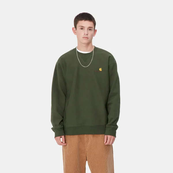 Shop Carhartt WIP American Script Sweatshirt Tarragon