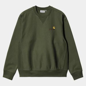 Shop Carhartt WIP American Script Sweatshirt Tarragon