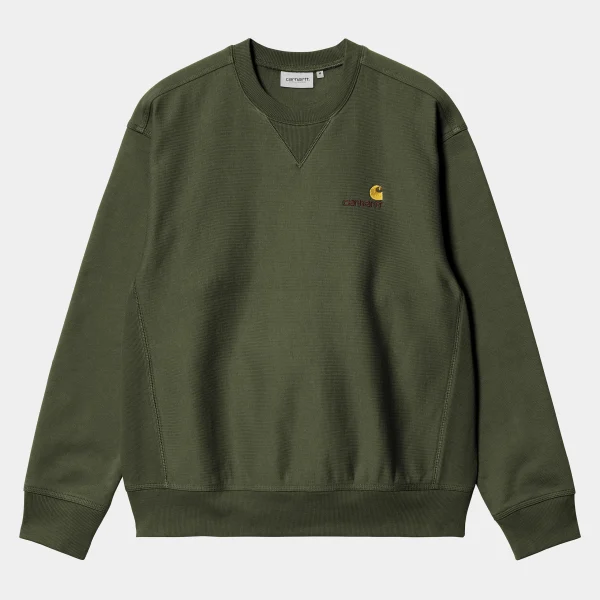 Shop Carhartt WIP American Script Sweatshirt Tarragon