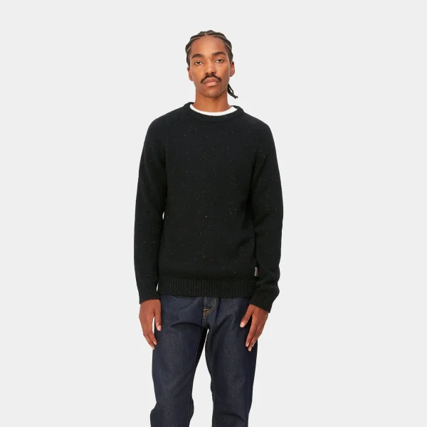 Discount Carhartt WIP Anglistic Sweater Speckled Black