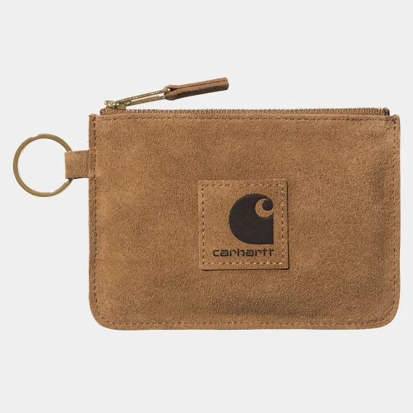 Best Sale Carhartt WIP Artificial Suede Zip Wallet Hamilton Brown