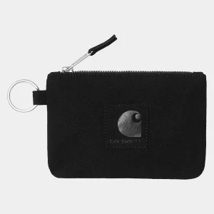 Shop Carhartt WIP Artificial Suede Zip Wallet Black