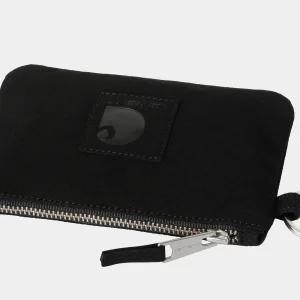 Shop Carhartt WIP Artificial Suede Zip Wallet Black