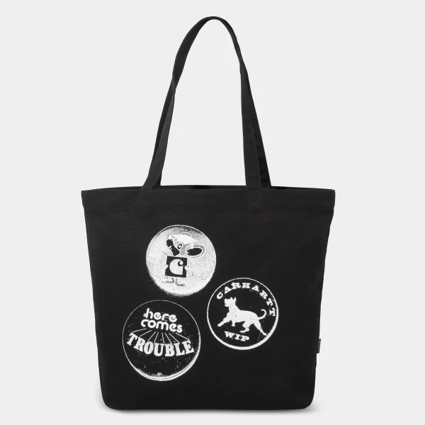 Outlet Carhartt WIP Canvas Graphic Tote Pins Print, Black