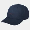 Best Carhartt WIP Canvas Script Cap Air Force Blue / Malbec