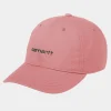 Discount Carhartt WIP Canvas Script Cap Dusty Rose / Sycamore Tree