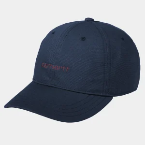 Best Carhartt WIP Canvas Script Cap Air Force Blue / Malbec