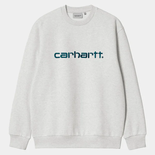 Best Sale Carhartt WIP Carhartt Sweatshirt Ash Heather / Duck Blue