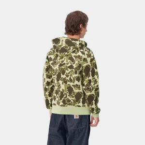 Shop Carhartt WIP Car-Lux Hooded Jacket Camo Duck, Green / Turmeric