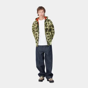 Shop Carhartt WIP Car-Lux Hooded Jacket Camo Duck, Green / Turmeric