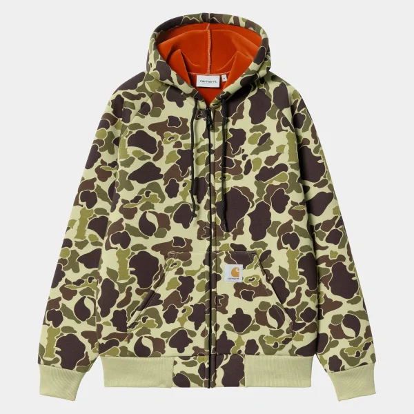 Shop Carhartt WIP Car-Lux Hooded Jacket Camo Duck, Green / Turmeric