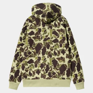 Shop Carhartt WIP Car-Lux Hooded Jacket Camo Duck, Green / Turmeric