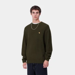 Sale Carhartt WIP Chane Sweater Cypress / Gold