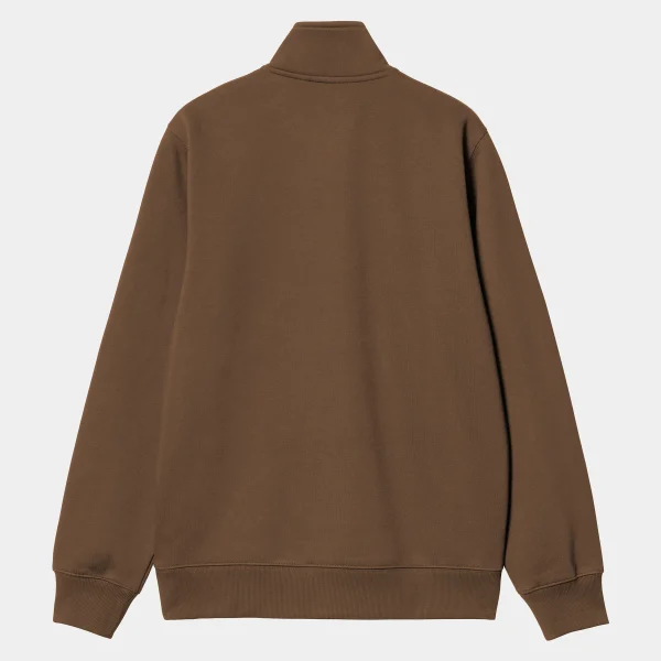 Cheap Carhartt WIP Chase Neck Zip Sweatshirt Chocolate / Gold