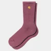 Best Sale Carhartt WIP Chase Socks Dusty Fuchsia / Gold