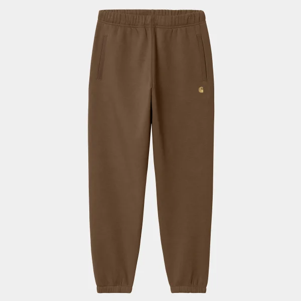 Clearance Carhartt WIP Chase Sweat Pant Chocolate / Gold