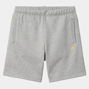 Fashion Carhartt WIP Chase Sweat Short Grey Heather / Gold