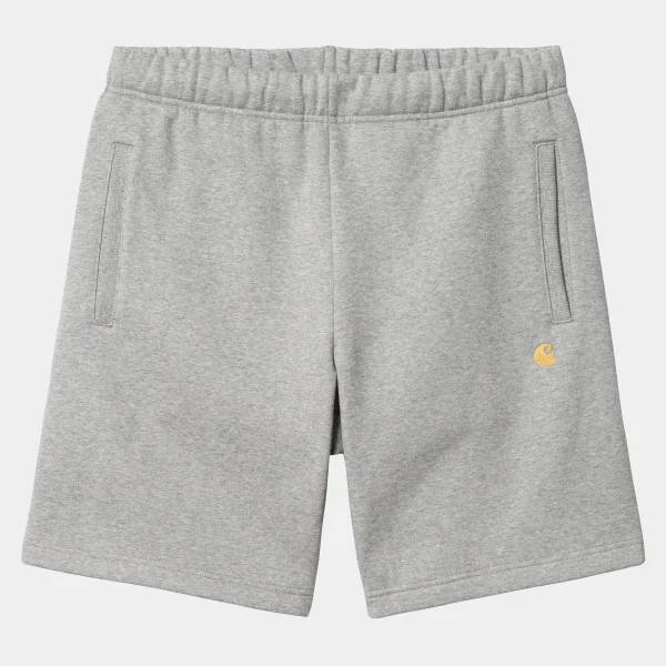 Fashion Carhartt WIP Chase Sweat Short Grey Heather / Gold