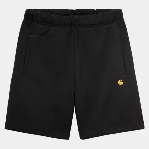 Best Sale Carhartt WIP Chase Sweat Short Black / Gold