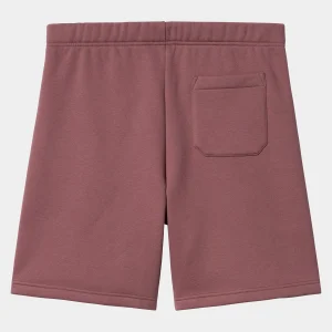 Online Carhartt WIP Chase Sweat Short Dusty Fuchsia / Gold