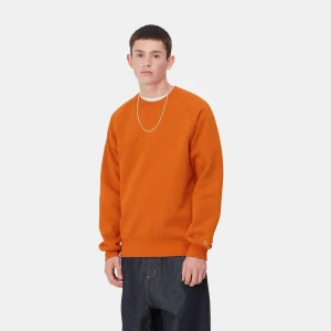 New Carhartt WIP Chase Sweatshirt Turmeric / Gold