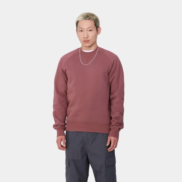 Cheap Carhartt WIP Chase Sweatshirt Dusty Fuchsia / Gold