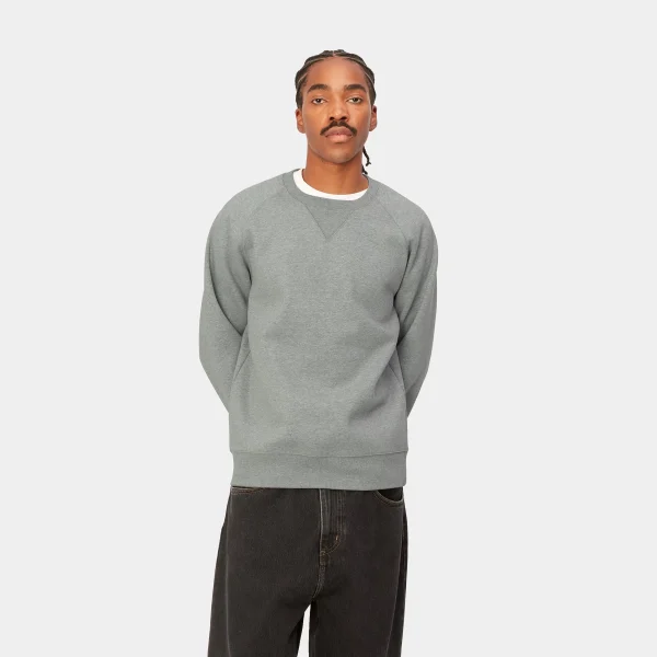 Best Sale Carhartt WIP Chase Sweatshirt Grey Heather / Gold