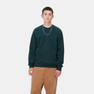 Discount Carhartt WIP Chase Sweatshirt Duck Blue / Gold