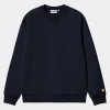 Cheap Carhartt WIP Chase Sweatshirt Dark Navy / Gold