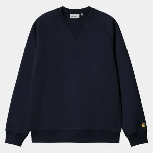 Cheap Carhartt WIP Chase Sweatshirt Dark Navy / Gold