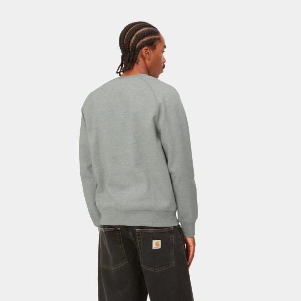 Best Sale Carhartt WIP Chase Sweatshirt Grey Heather / Gold