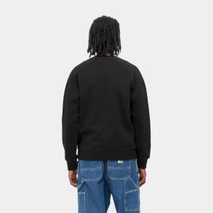 Shop Carhartt WIP Chase Sweatshirt Black / Gold