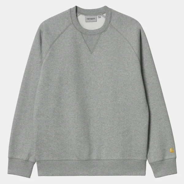 Best Sale Carhartt WIP Chase Sweatshirt Grey Heather / Gold