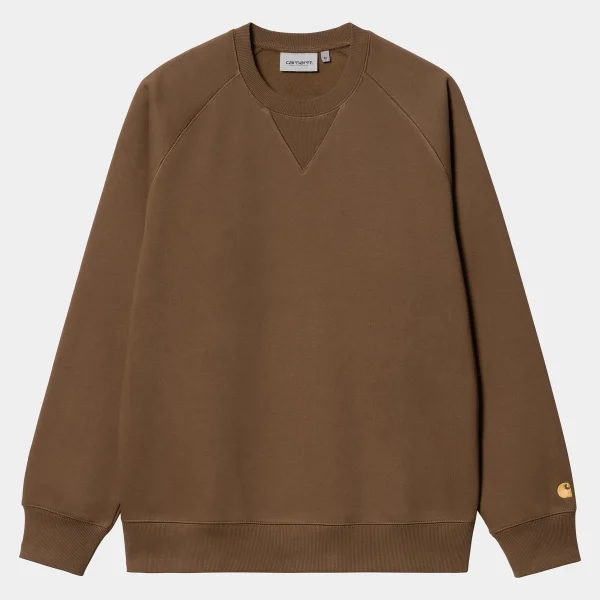 Clearance Carhartt WIP Chase Sweatshirt Chocolate / Gold