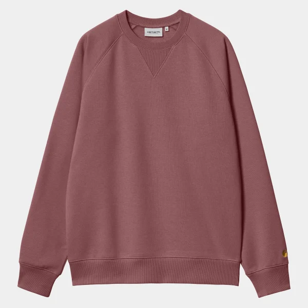 Cheap Carhartt WIP Chase Sweatshirt Dusty Fuchsia / Gold