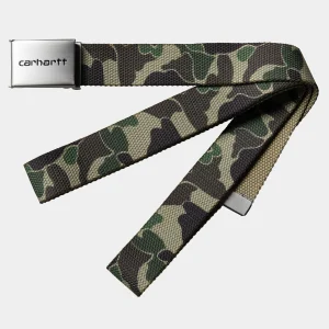 Clearance Carhartt WIP Clip Belt Chrome Camo Duck, Green