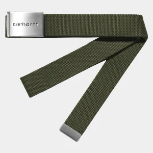 Clearance Carhartt WIP Clip Belt Chrome Office Green