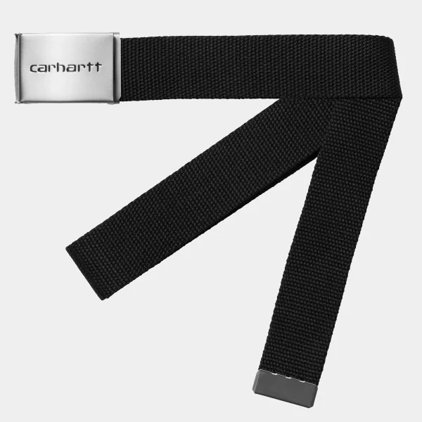 Cheap Carhartt WIP Clip Belt Chrome Black