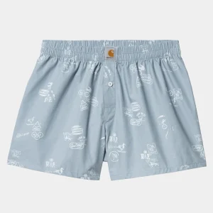 Outlet Carhartt WIP Cotton Boxer Stamp Print, Misty Sky