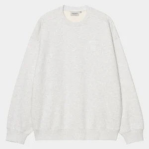 Clearance Carhartt WIP Cross Screw Sweat Ash Heather / White