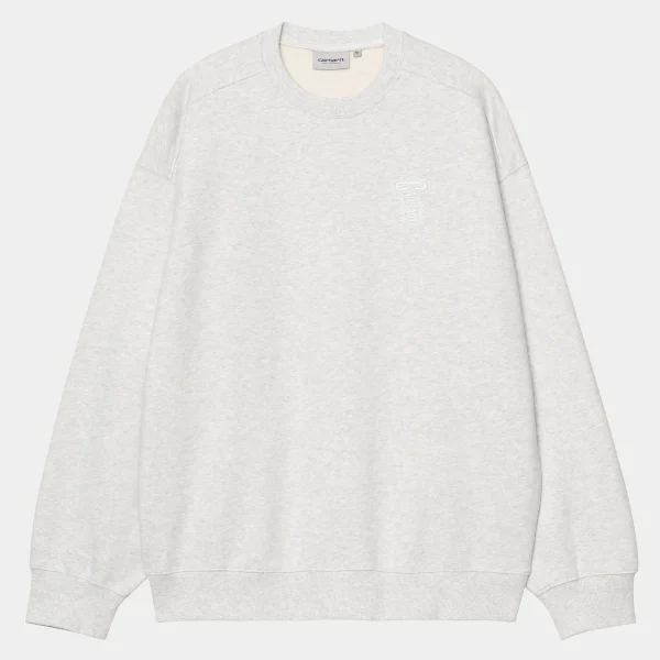 Clearance Carhartt WIP Cross Screw Sweat Ash Heather / White