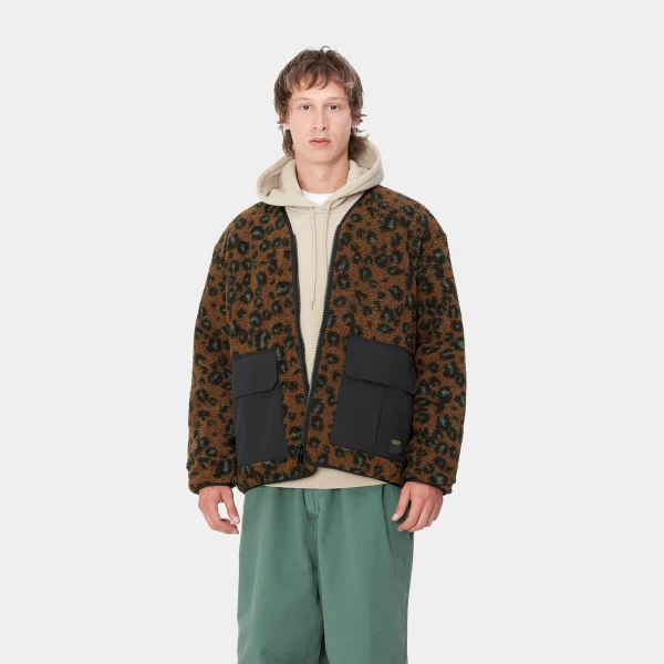 Online Carhartt WIP Devin Liner Camo Leo Jacquard, Tamarind / Black