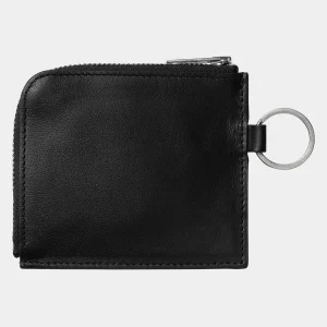 Best Sale Carhartt WIP Double Vegas Zip Wallet Black / Silver