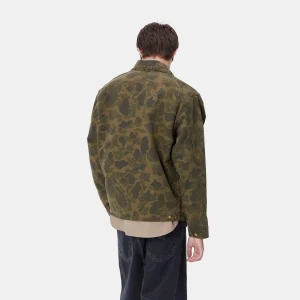 New Carhartt WIP Duck Detroit Jacket Camo Duck, Green / Office Green