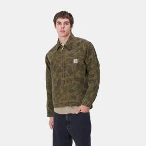 New Carhartt WIP Duck Detroit Jacket Camo Duck, Green / Office Green