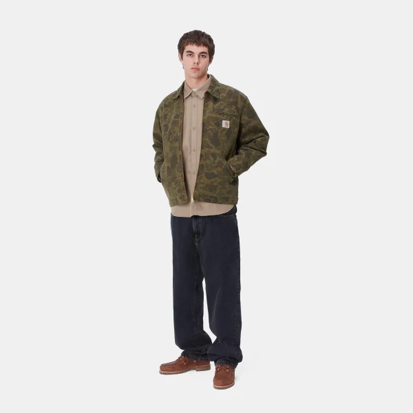 New Carhartt WIP Duck Detroit Jacket Camo Duck, Green / Office Green