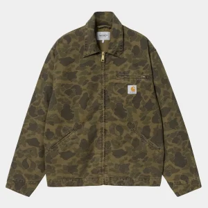 New Carhartt WIP Duck Detroit Jacket Camo Duck, Green / Office Green