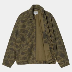 New Carhartt WIP Duck Detroit Jacket Camo Duck, Green / Office Green