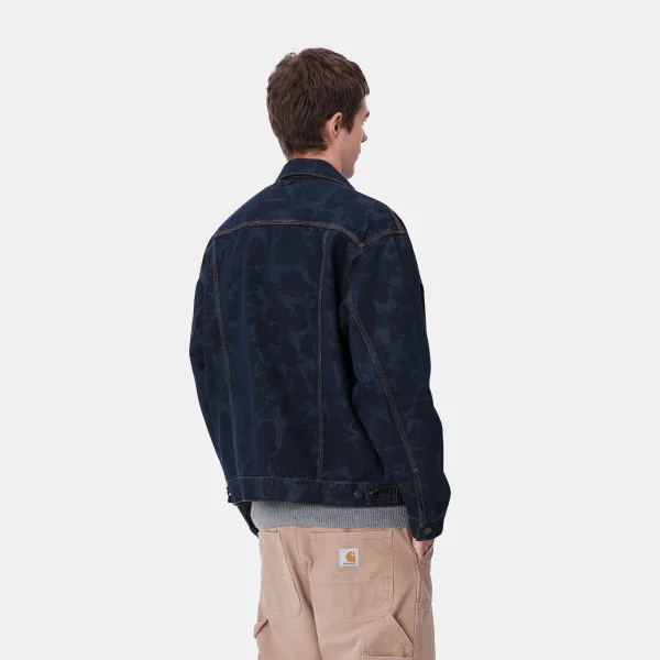 Shop Carhartt WIP Duck Helston Jacket Camo Duck, Blue